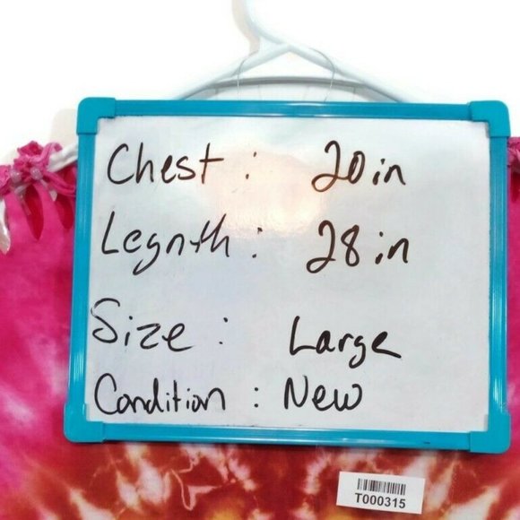 Hand Dyed Tie Dye Tee Cotton Jersey Shirt Large - Picture 3 of 3